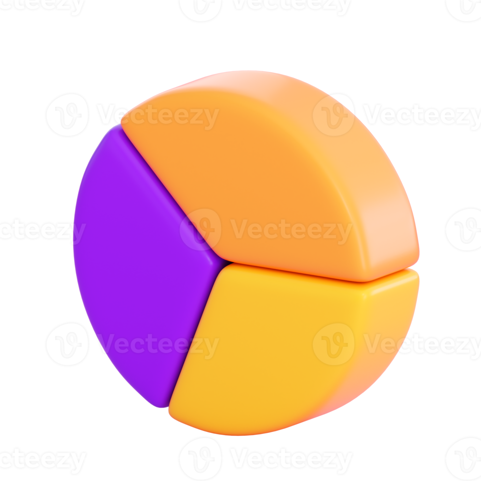 3d pie graph chart. Investment, money growth, banking, payment, business and finance concept. Realistic 3d high quality render png