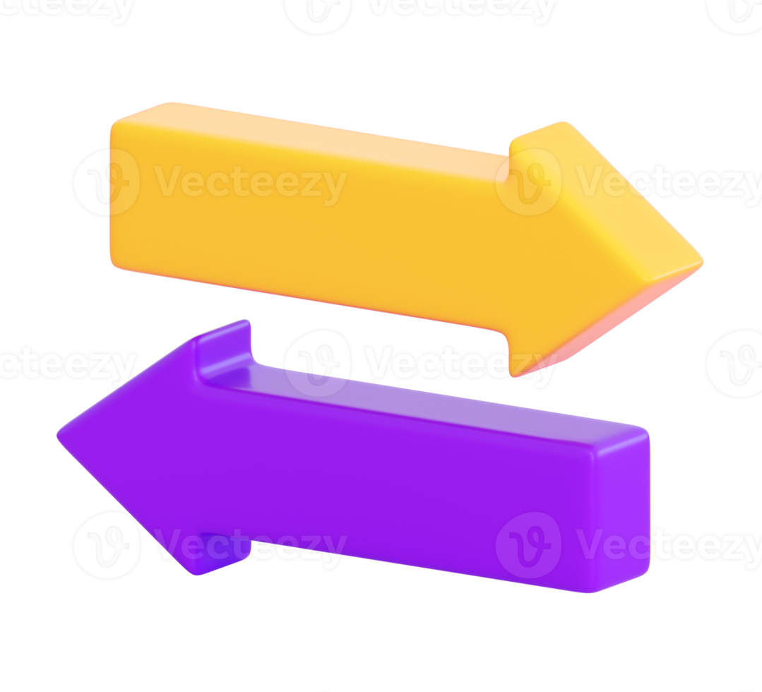 flèche d'échange 3d. concept de bourse, d'investissement commercial, de commerce et de finance. rendu 3d réaliste de haute qualité png