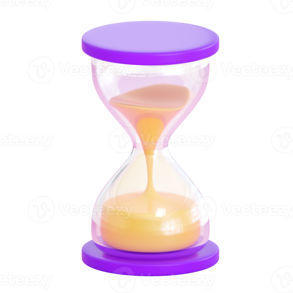 3d  hourglass with sand. Business, deadline, time, history, financial invest and budget plan  concept. Realistic 3d high quality render png