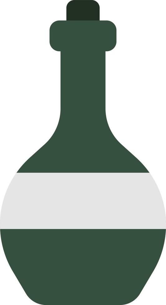 Green wine bottle, illustration, on a white background. vector