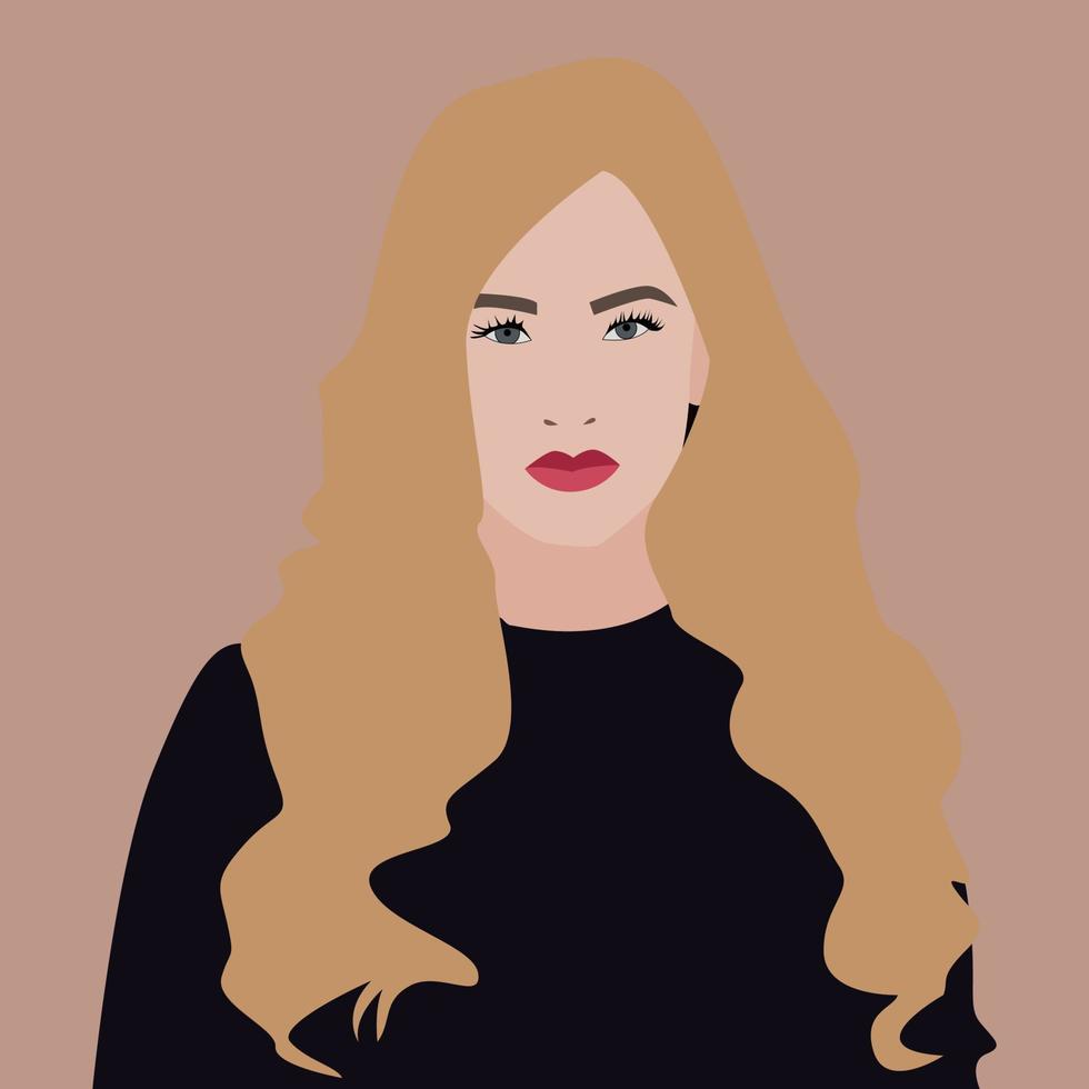 Blonde girl, illustration, vector on white background.