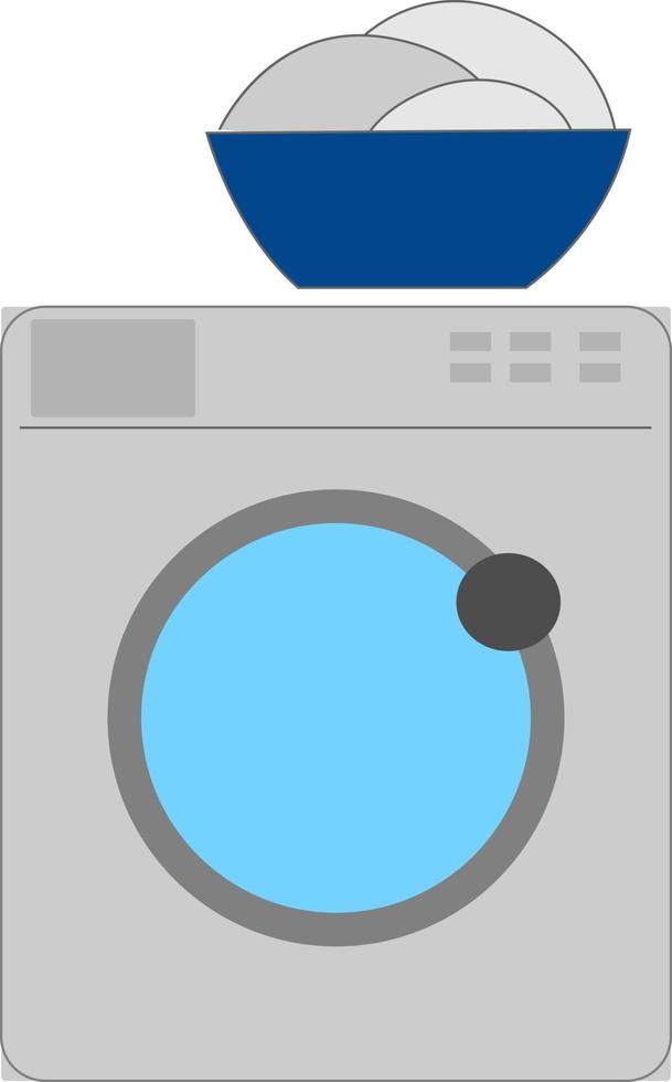 Washing machine, illustration, vector on white background