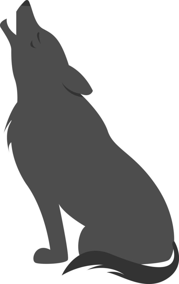 Lone wolf, illustration, vector on white background.