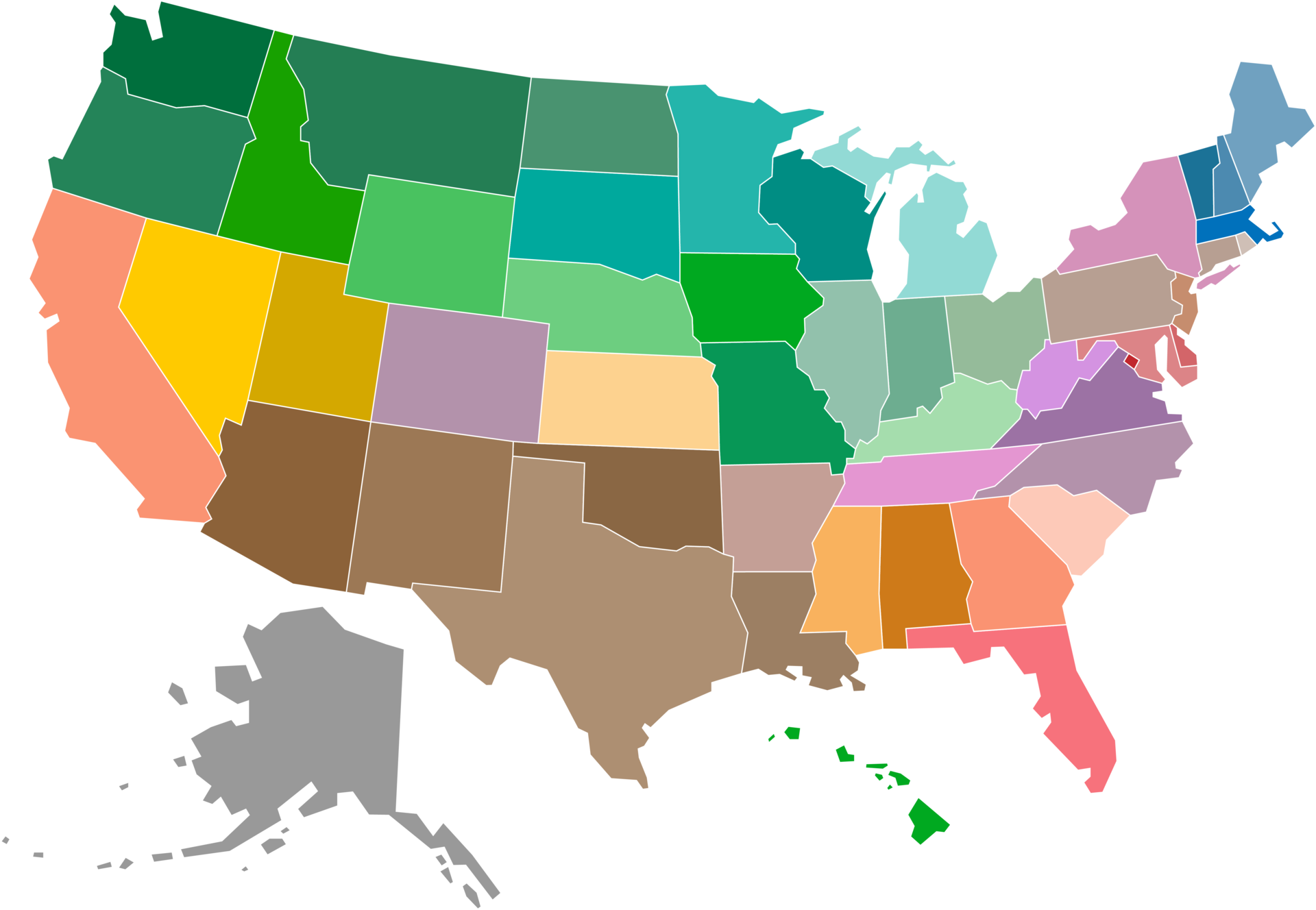 United States of America political - United States Of America Political Map Free Png