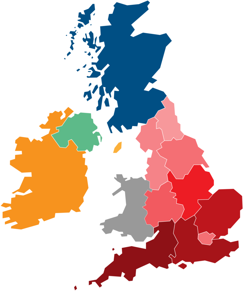England politisk Karta dela upp förbi stat png