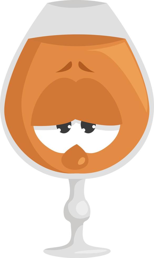 Sad glass , illustration, vector on white background