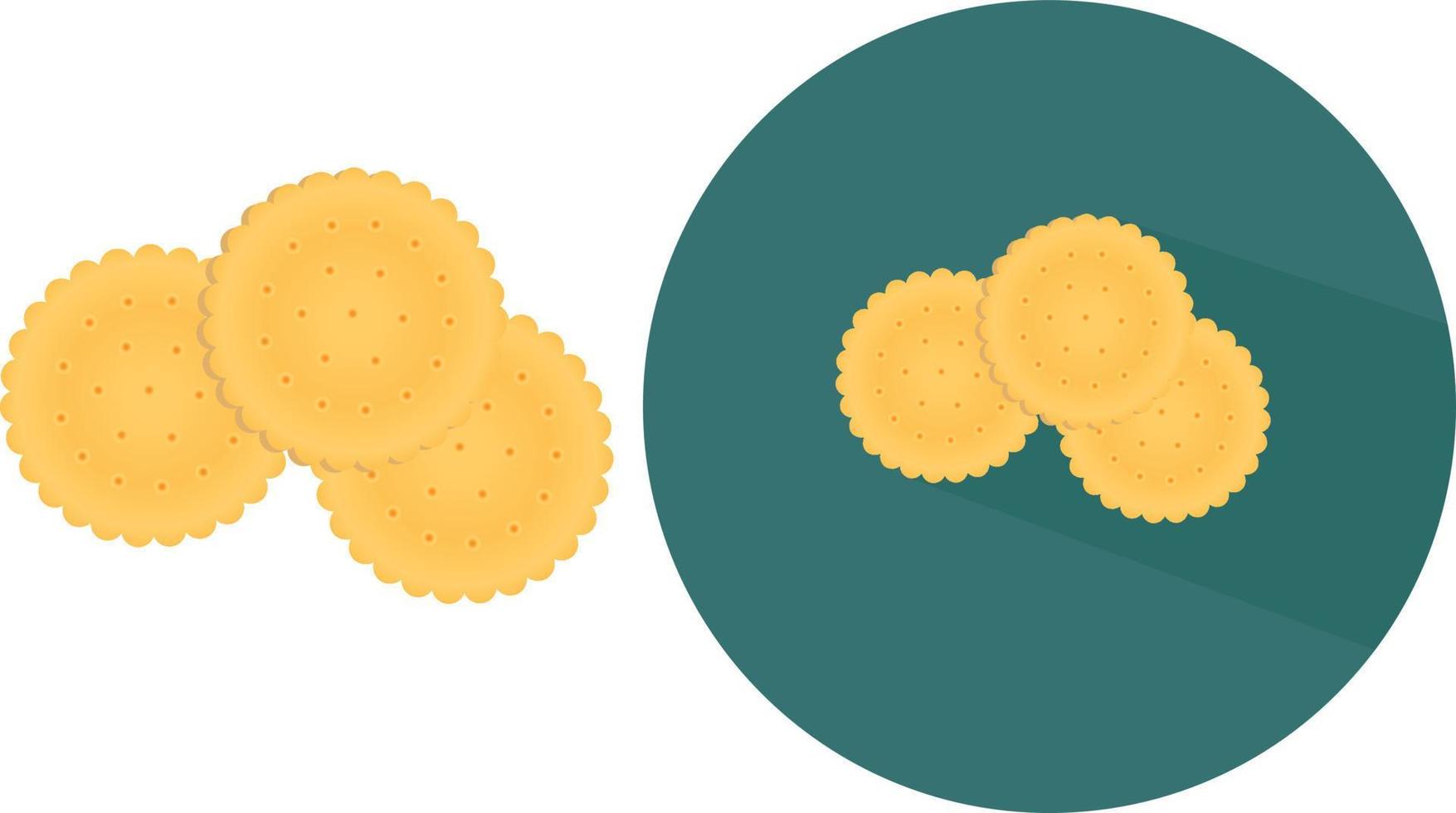 Small biscuit ,illustration, vector on white background.