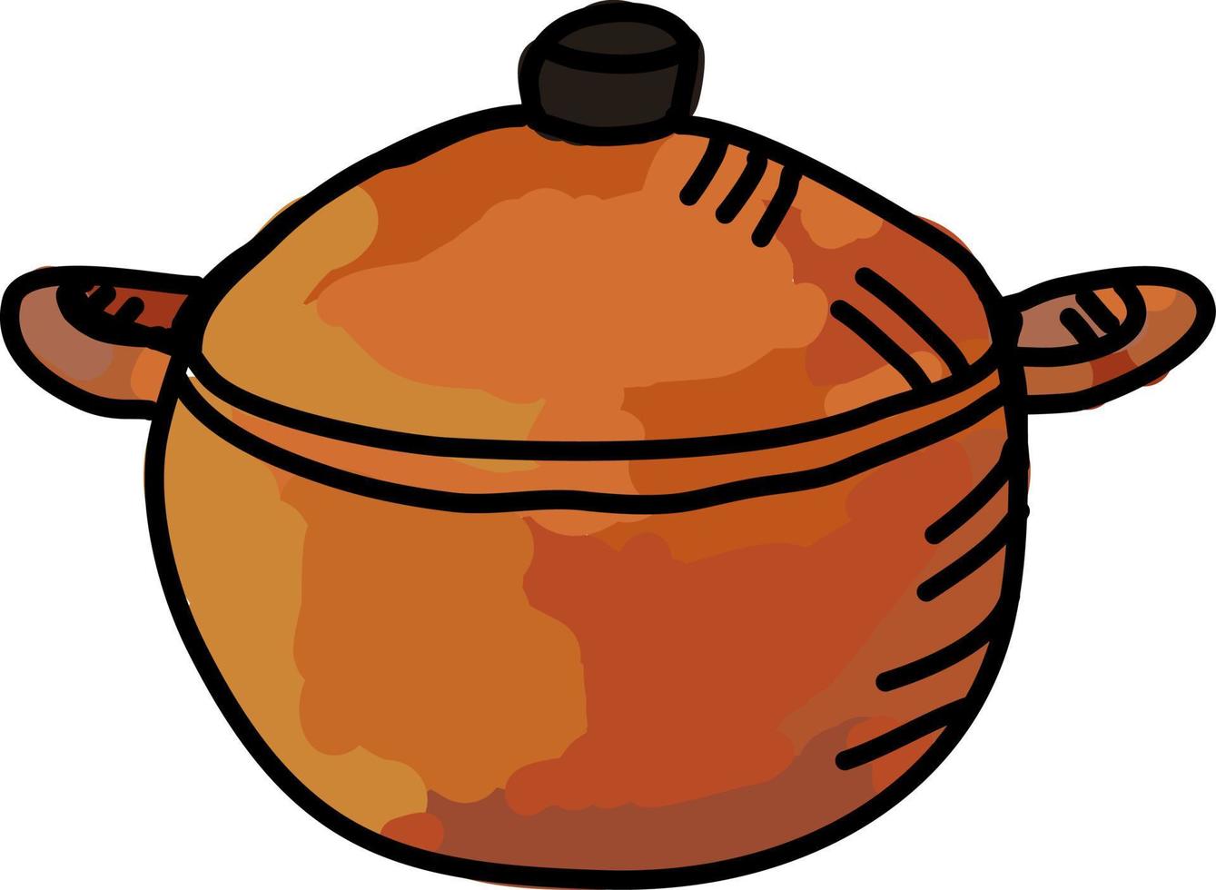 Casserole dish, illustration, vector on white background.