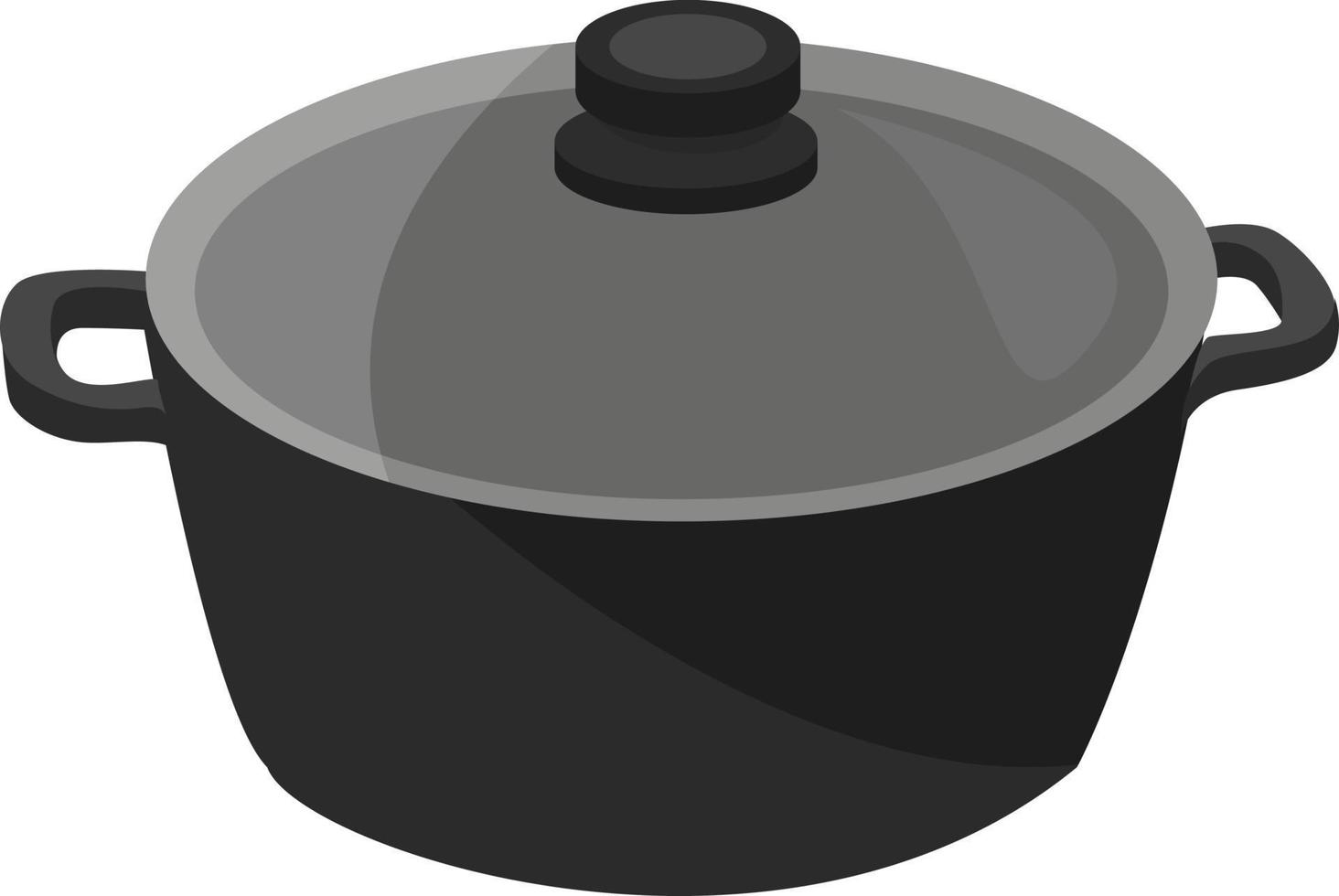 Black pan, illustration, vector on white background