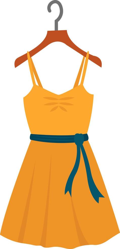 vestido naranja, ilustración, vector sobre fondo blanco