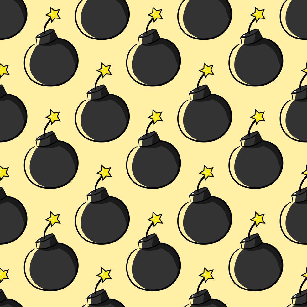 Bombs pattern, illustration, vector on white background.