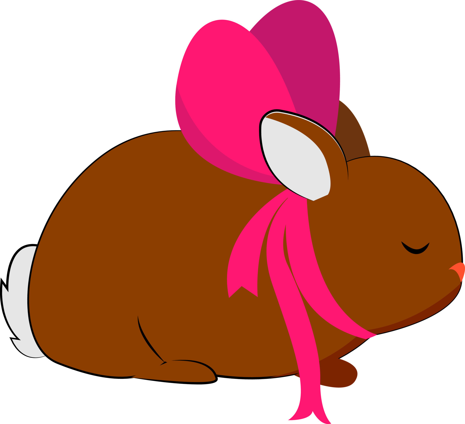 Bunny with pink bow, illustration, vector on white background. 13893676
