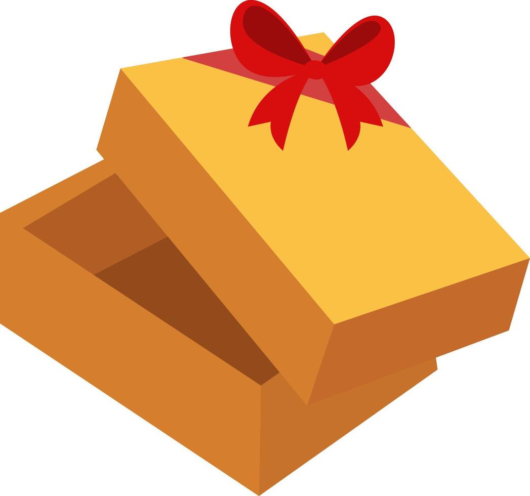 Gift box, illustration, vector on white background.
