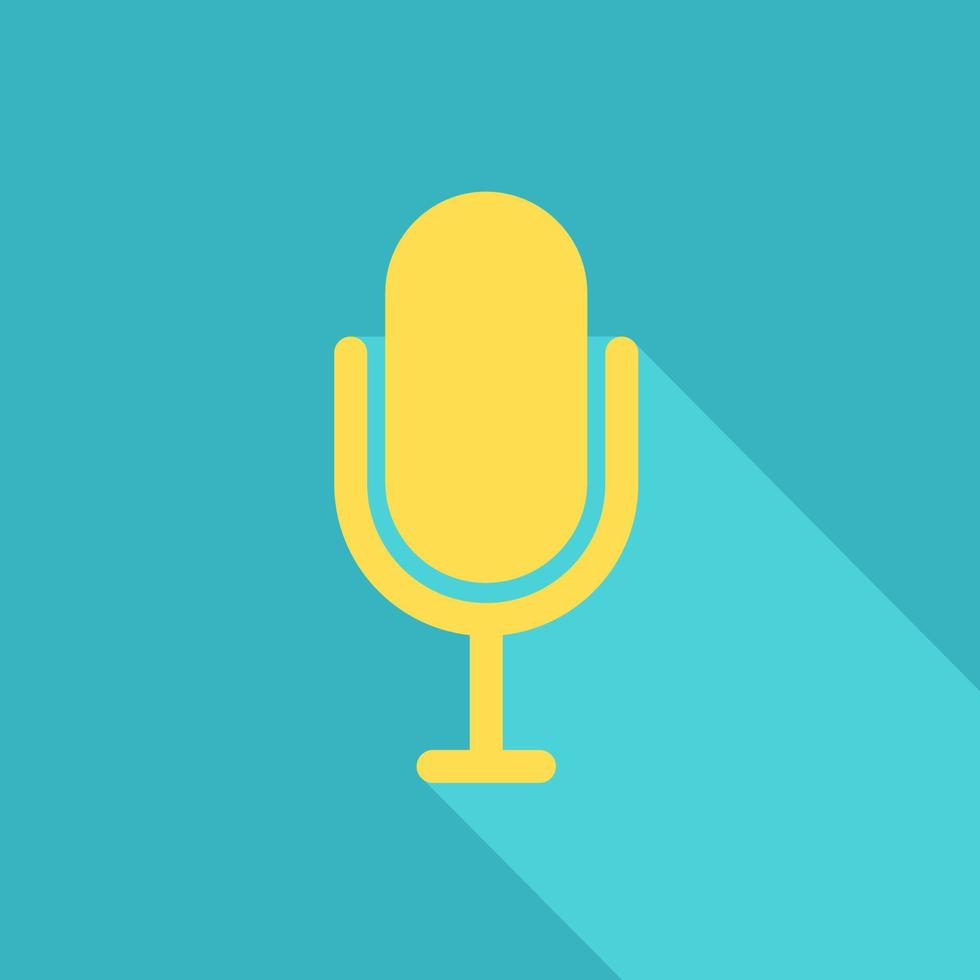 Old microphone, illustration, vector, on a white background. vector