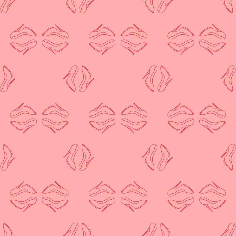 Heels pattern, illustration, vector on white background.