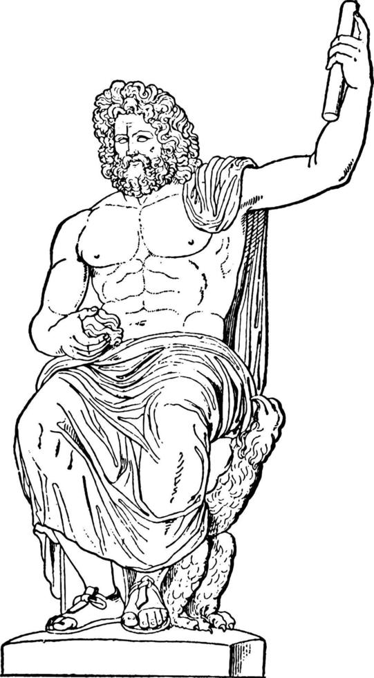 ilustración de la vendimia de zeus. vector