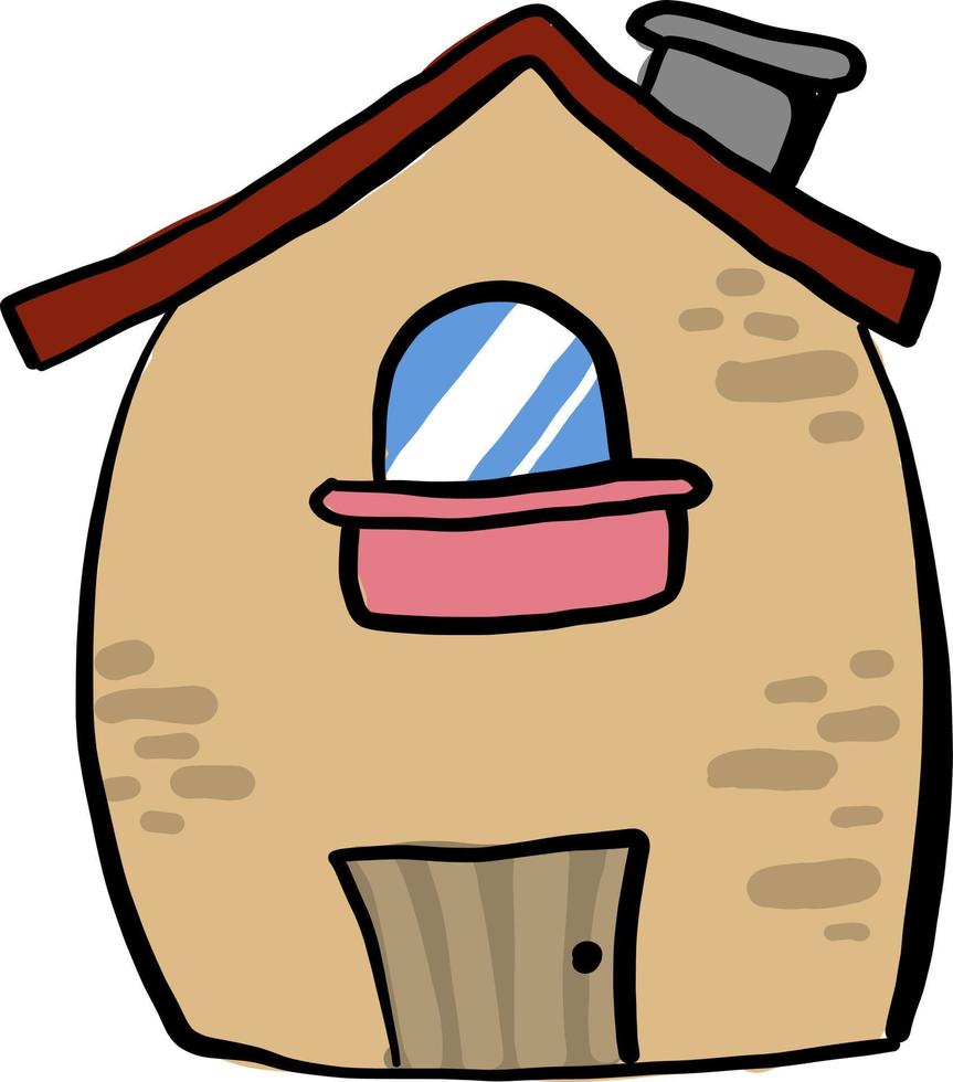 Fat house, illustration, vector on white background