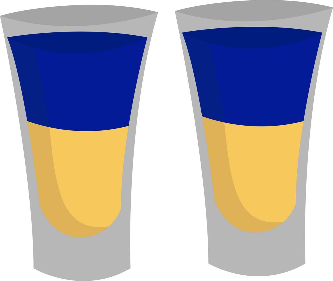 Shots of alcohol, illustration, vector on white background.