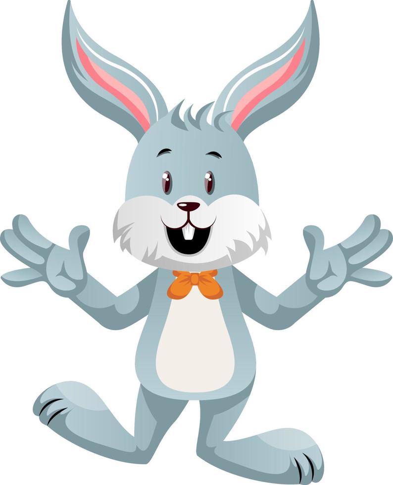 Happy bunny, illustration, vector on white background.