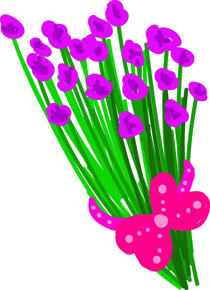 Purple flower, illustration, vector on white background.