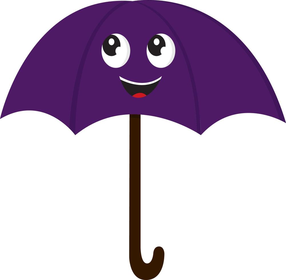 Happy umbrella, vector or color illustration.