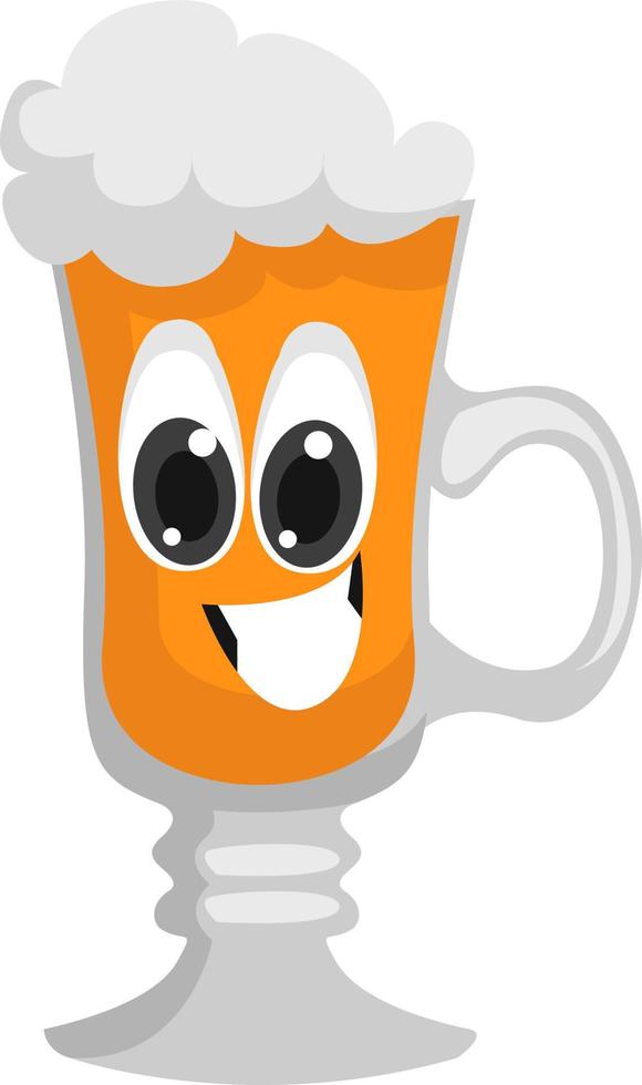 Happy beer , illustration, vector on white background