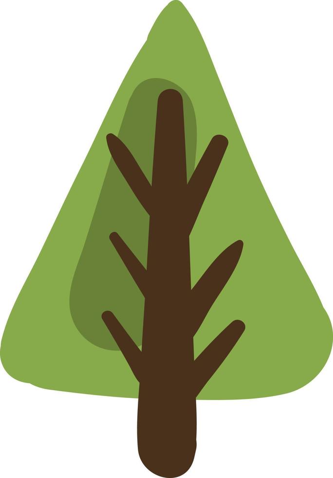 Green spruce tree, icon illustration, vector on white background