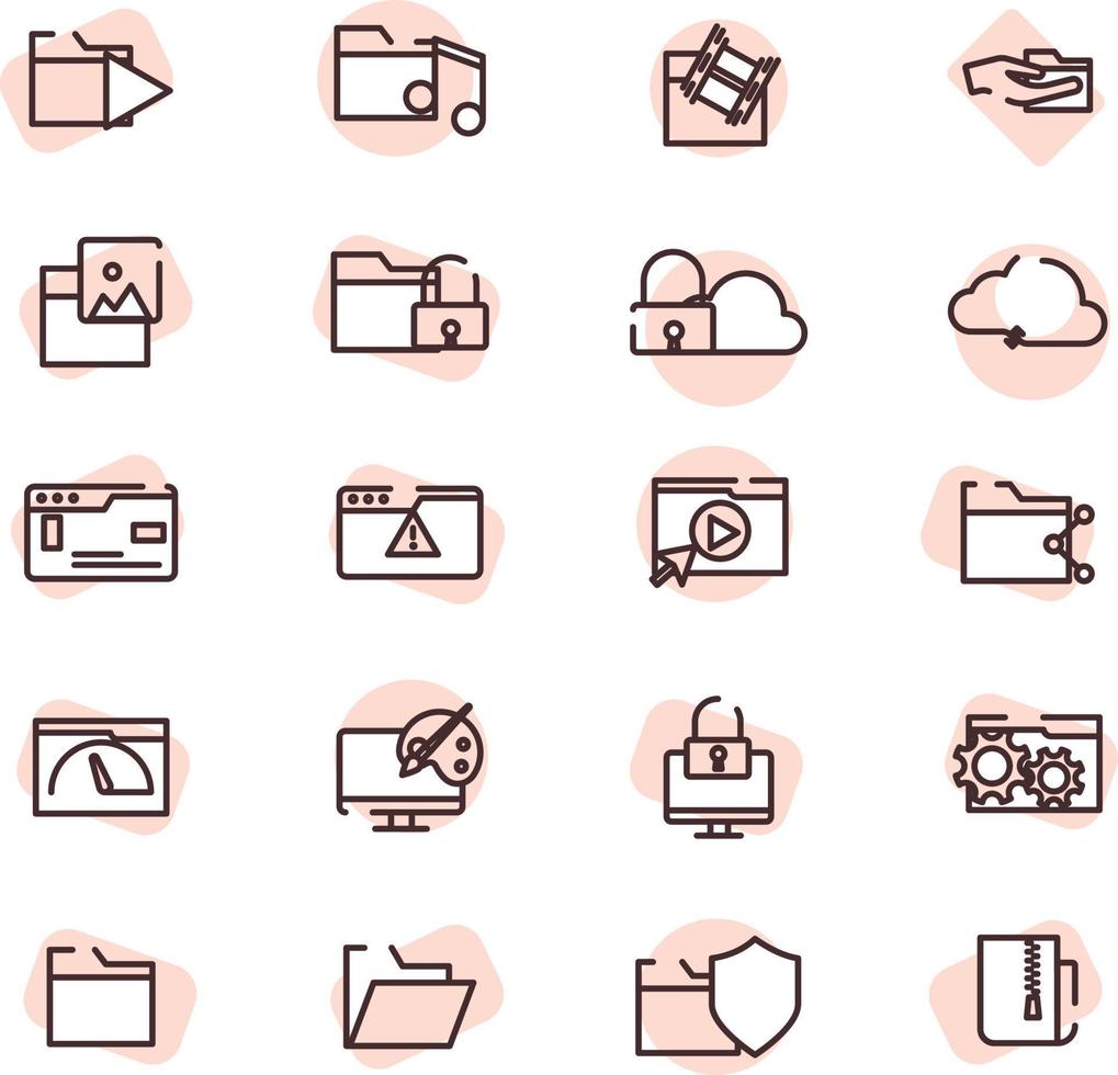 Computer folders security, illustration, vector on a white background.