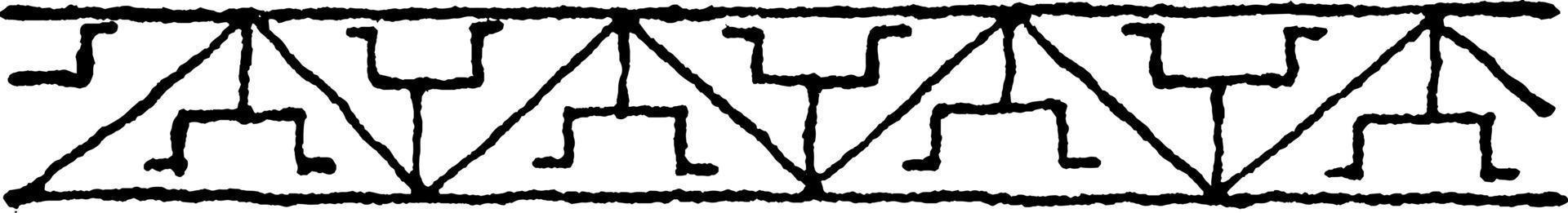 Wine-Glass Border the most common is the one in combination with the fish-bone design, vintage engraving. vector