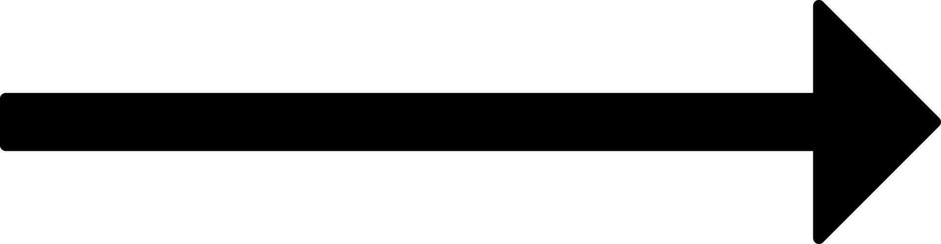 Thin black arrow pointing to the right, illustration, vector on white background.