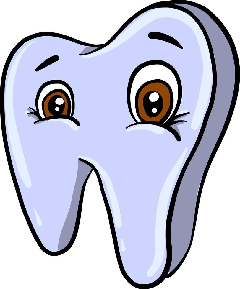 Tooth with eyes, illustration, vector on white background