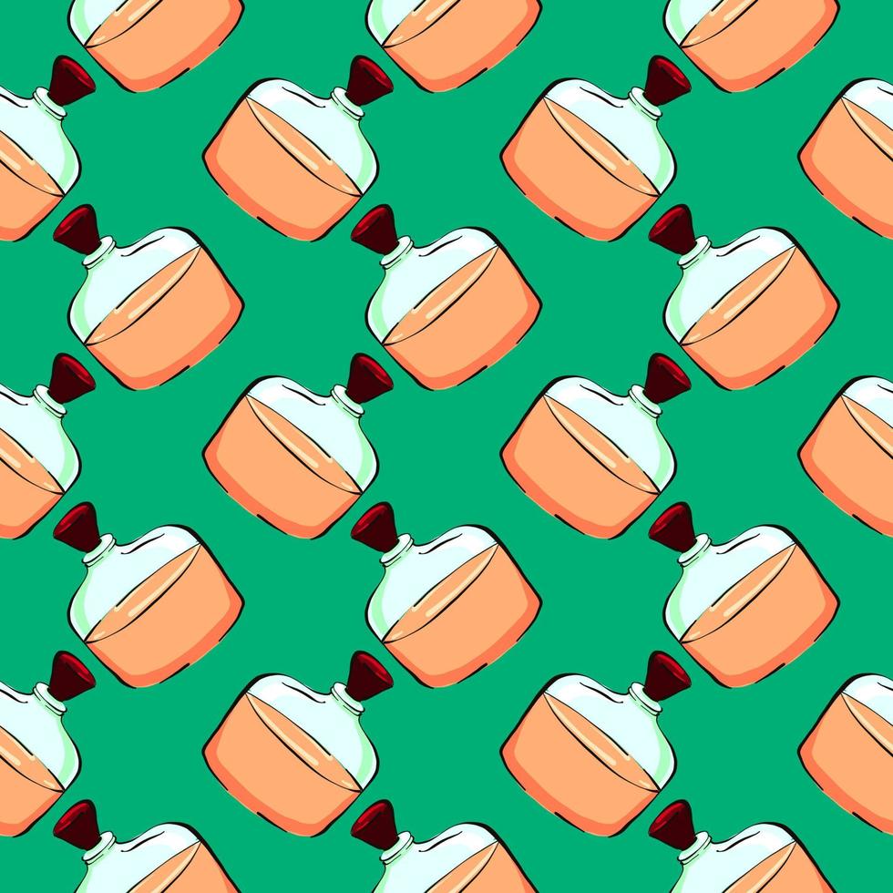 Orange elixir,seamless pattern on green background. vector