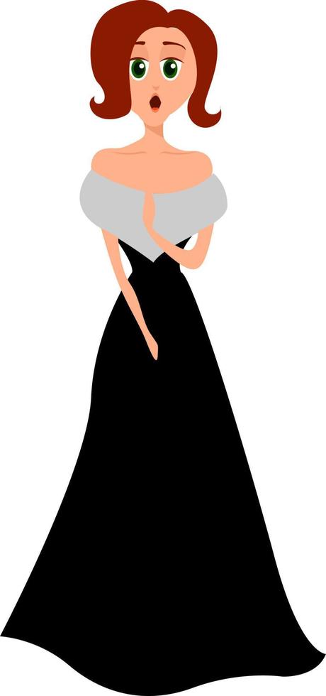 Opera singer, illustration, vector on white background.