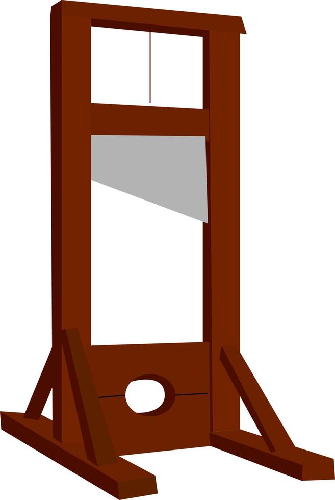 Guillotine, illustration, vector on white background.