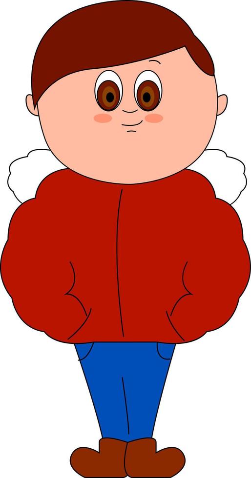 Red jacket, illustration, vector on white background.