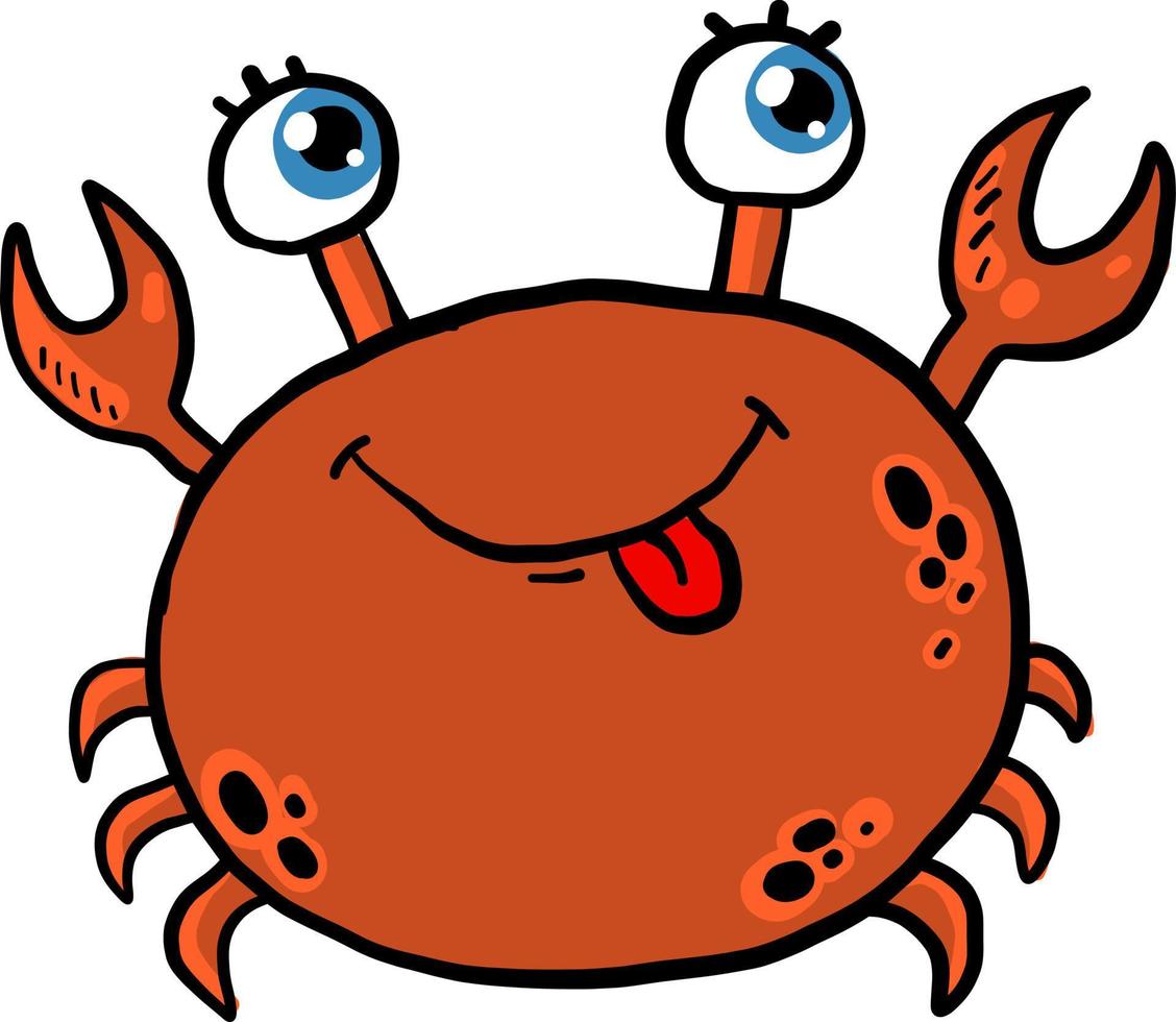 Happy red crab, illustration, vector on white background