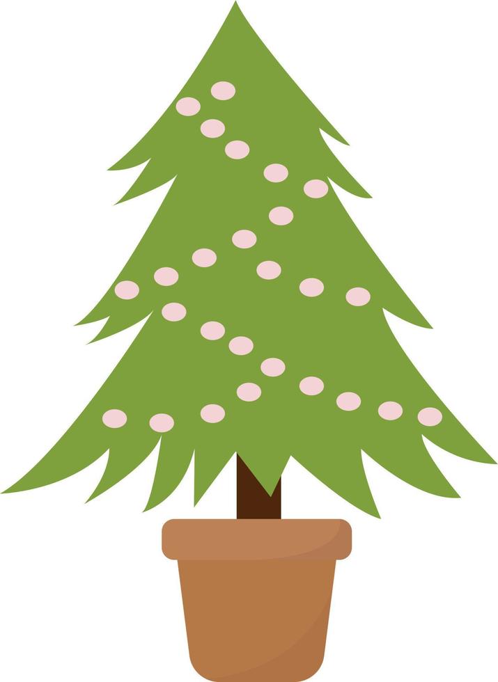 Christmas tree, illustration, vector on white background.