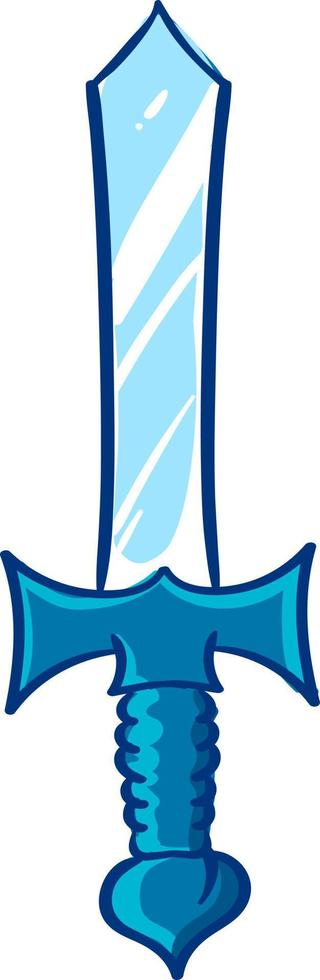 Blue sword, illustration, vector on white background