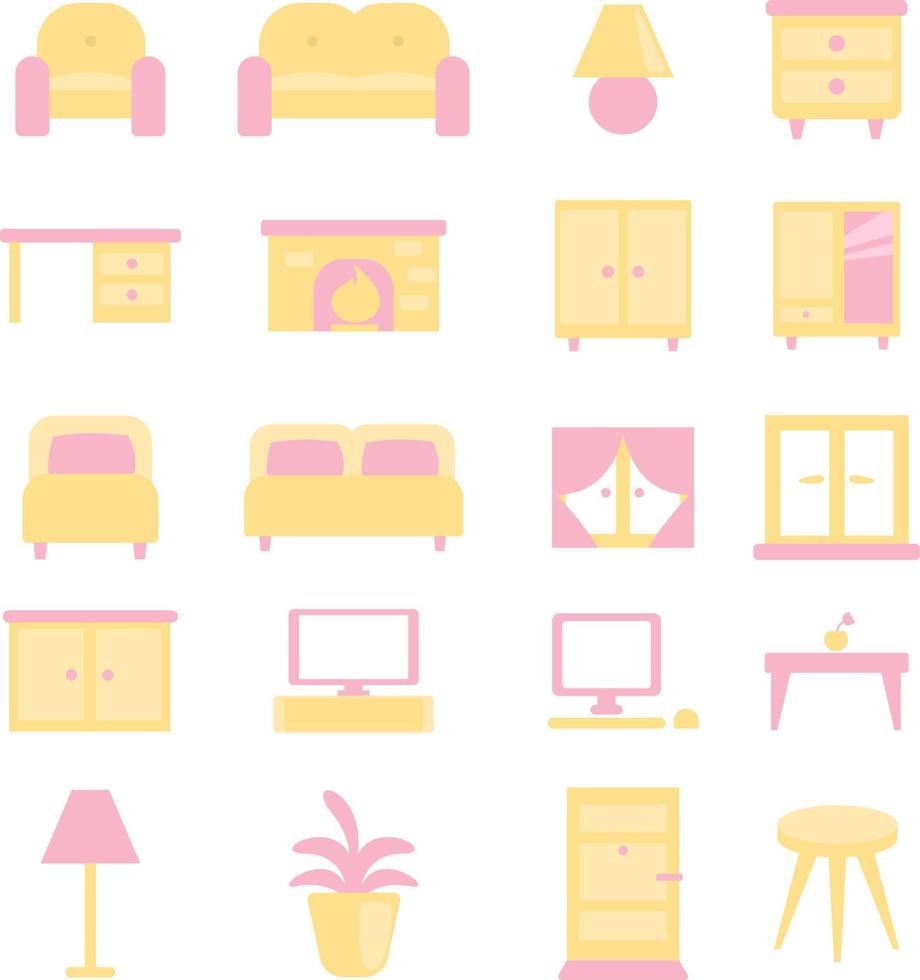 Room furniture, illustration, on a white background. vector