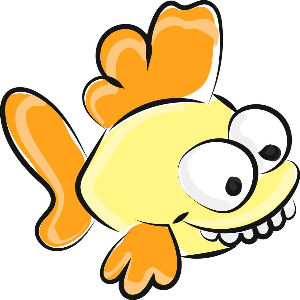 Crazy fish, illustration, vector on white background. 13894137 Vector