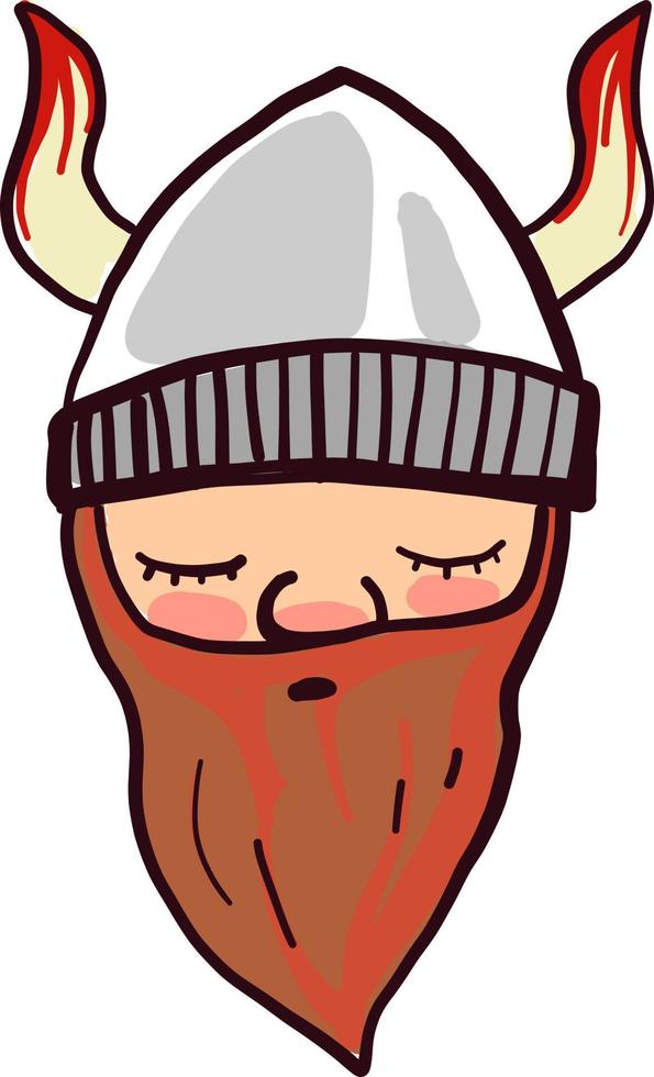 vikingo dormido, ilustración, vector sobre fondo blanco