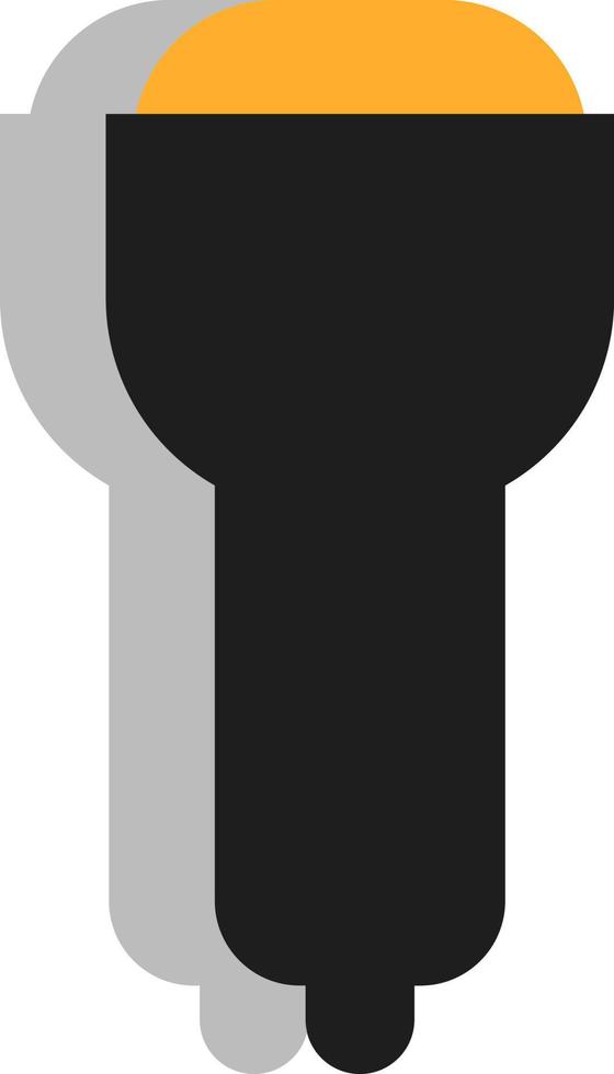 Black police flashlight, illustration, vector, on a white background. vector