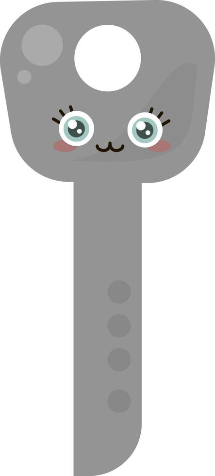 Happy key, illustration, vector on white background.