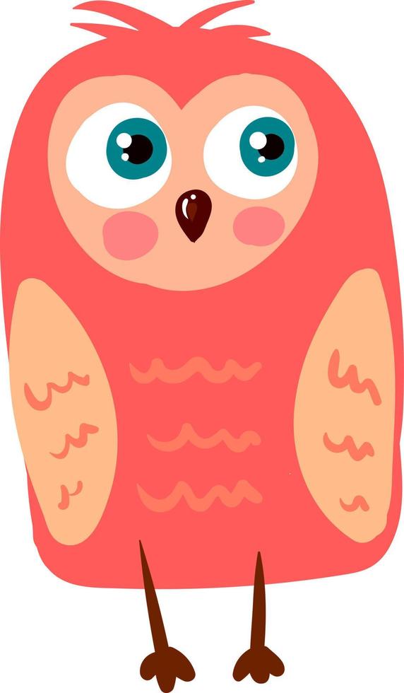 Cute owl, illustration, vector on white background.