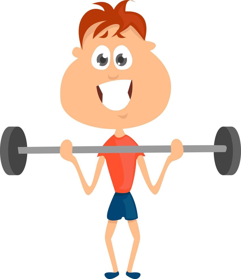 Heavy barbell, illustration, vector on white background