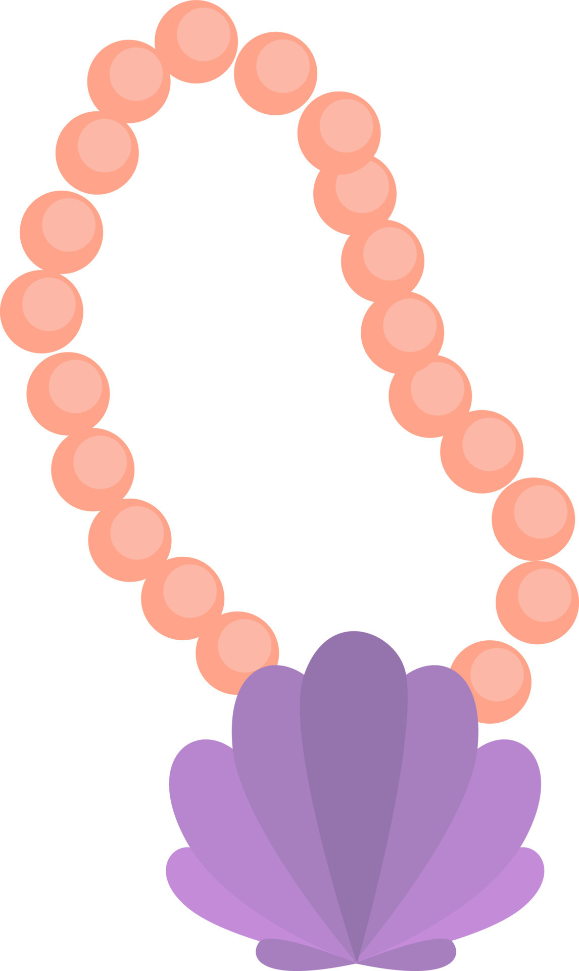 Shell necklace, illustration, vector on white background. 13894234