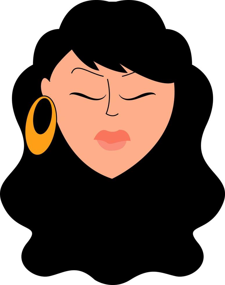 mujer con ganancias doradas, ilustración, vector sobre fondo blanco.