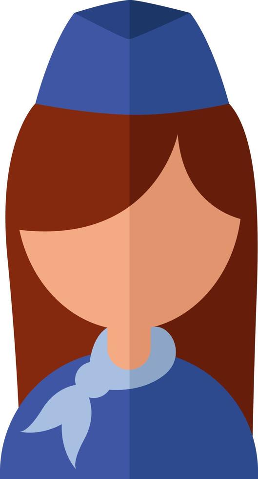 Flight attendant, illustration, vector on white background.