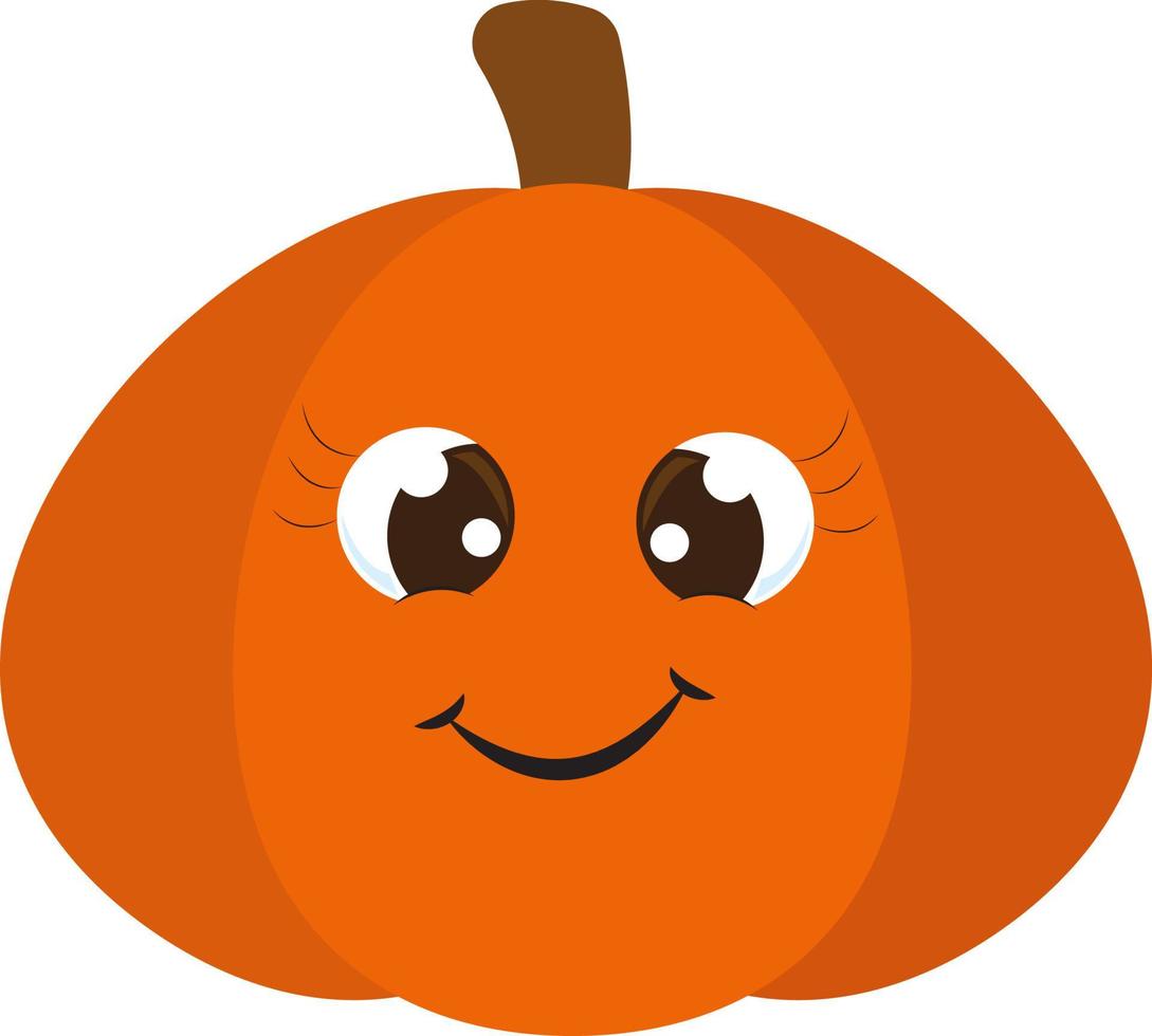 calabaza feliz, ilustración, vector sobre fondo blanco.