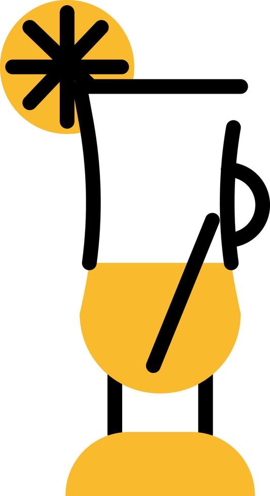 Yellow coctail, illustration, vector on a white background.